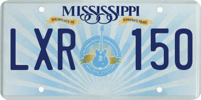 MS license plate LXR150