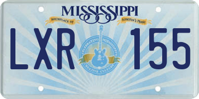 MS license plate LXR155