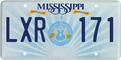 MS license plate LXR171