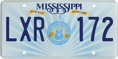MS license plate LXR172