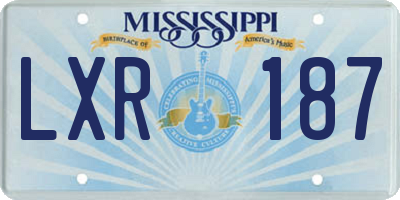 MS license plate LXR187