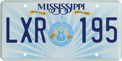 MS license plate LXR195