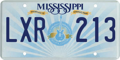 MS license plate LXR213
