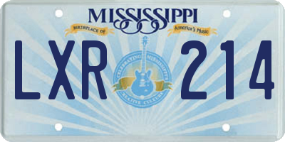 MS license plate LXR214