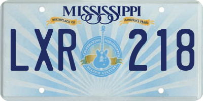 MS license plate LXR218