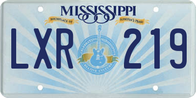 MS license plate LXR219