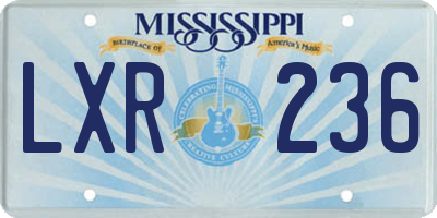 MS license plate LXR236