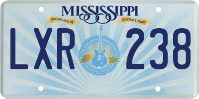 MS license plate LXR238