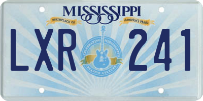 MS license plate LXR241