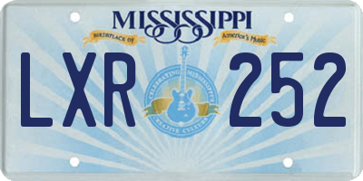 MS license plate LXR252