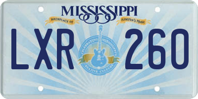 MS license plate LXR260