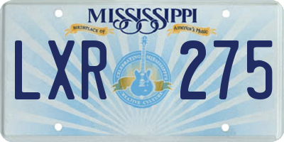 MS license plate LXR275