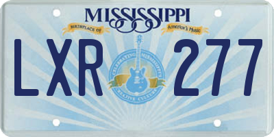 MS license plate LXR277