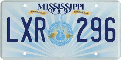 MS license plate LXR296