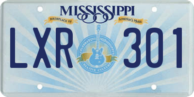 MS license plate LXR301
