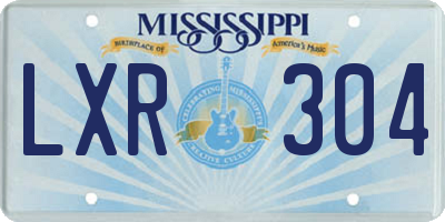 MS license plate LXR304