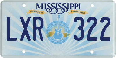 MS license plate LXR322