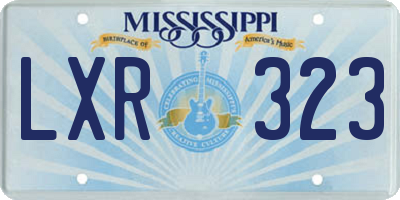 MS license plate LXR323