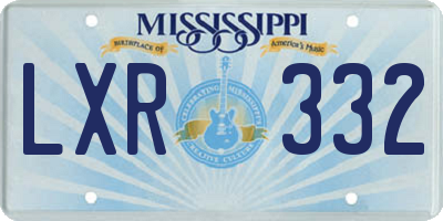 MS license plate LXR332