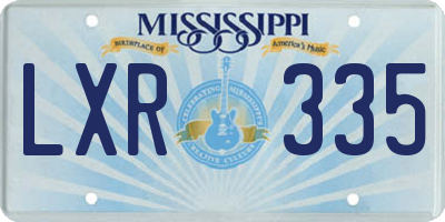MS license plate LXR335