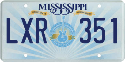 MS license plate LXR351