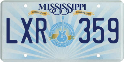 MS license plate LXR359