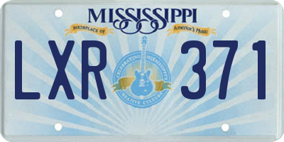 MS license plate LXR371