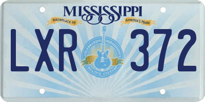 MS license plate LXR372