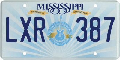 MS license plate LXR387