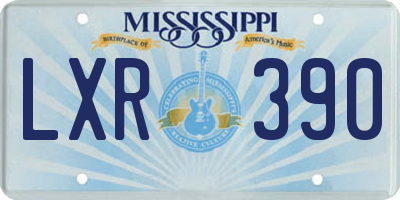 MS license plate LXR390