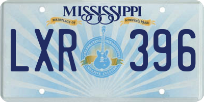 MS license plate LXR396