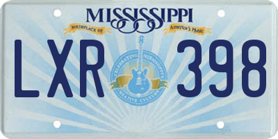 MS license plate LXR398