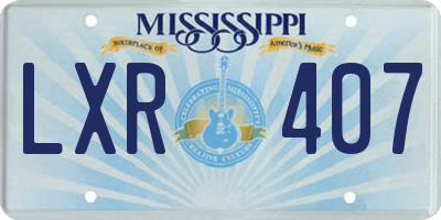 MS license plate LXR407