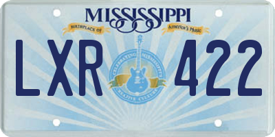 MS license plate LXR422