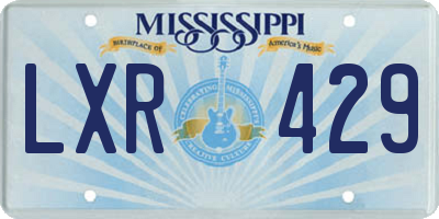 MS license plate LXR429