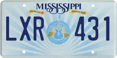 MS license plate LXR431