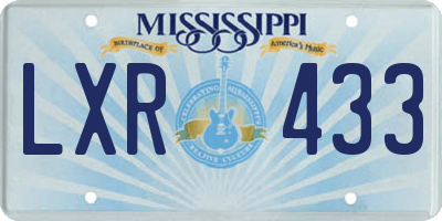 MS license plate LXR433
