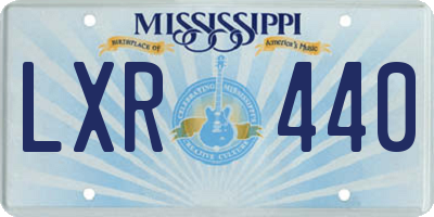 MS license plate LXR440