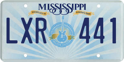 MS license plate LXR441