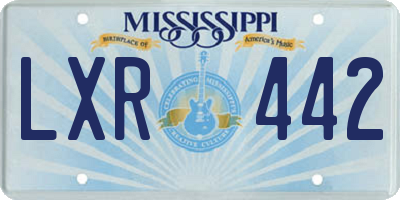 MS license plate LXR442
