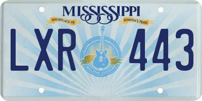 MS license plate LXR443