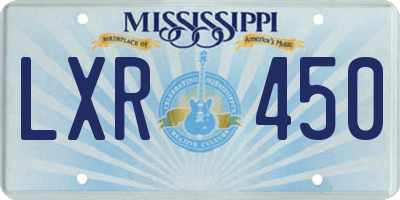 MS license plate LXR450