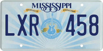 MS license plate LXR458