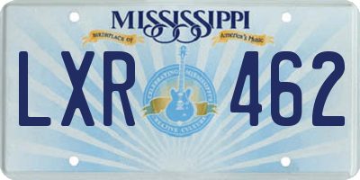 MS license plate LXR462