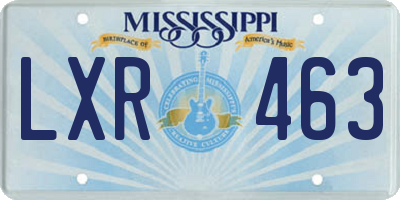 MS license plate LXR463