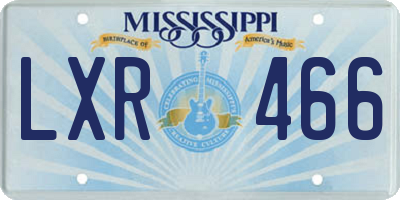 MS license plate LXR466