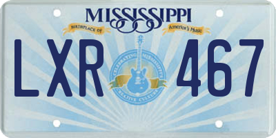 MS license plate LXR467