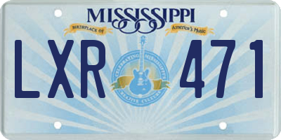 MS license plate LXR471