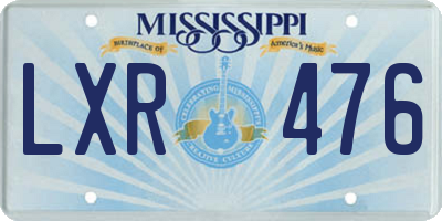 MS license plate LXR476