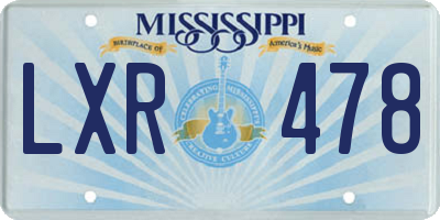 MS license plate LXR478